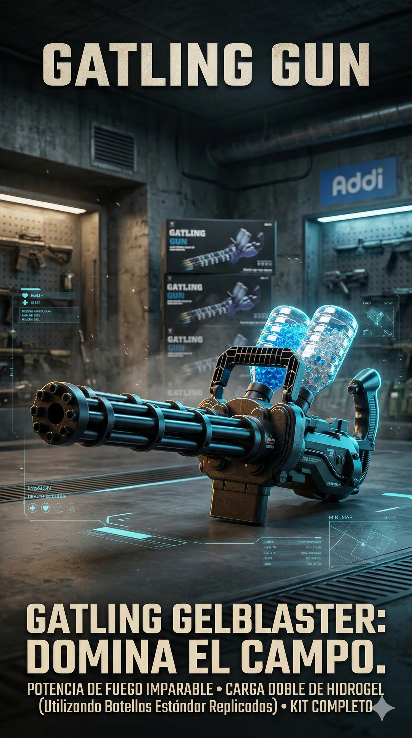 Minigun de Hidrogel Automática - Juguete Lanzador de Alta Velocidad