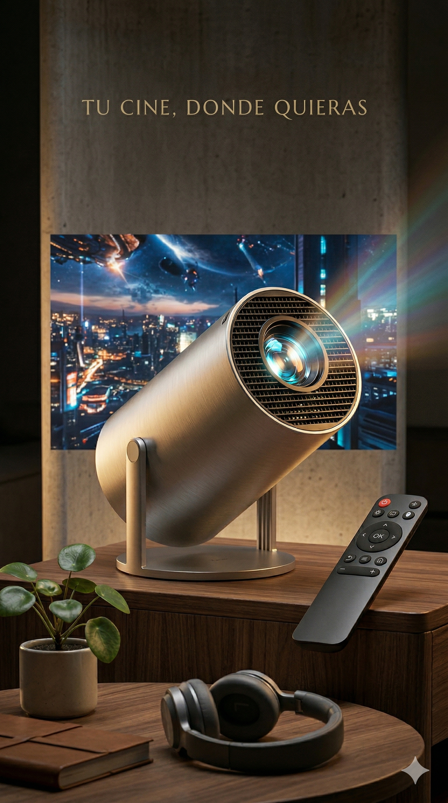 Proyector Inteligente HY300 Pro | Android 11, Soporte 4K y Pantalla de hasta 130"